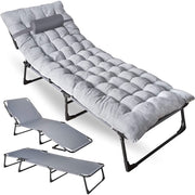 Zone Tech 113553 Folding Camping Cot Portable Bed for Adults Camp Accessories, Gray