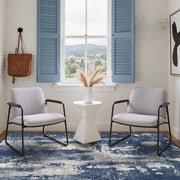 KUETH DT5001-BLGR-5X7FT Area Rug, 5x7, Vintage Abstract Blue Gray, Low Pile Polyester, Non-Slip TPR Latex Backing, Machine Washable