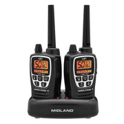 Midland GXT3000VP4 Two-Way Radios, 50-Channel, Repeater Capable, Long Range, 142 Privacy Codes, NOAA Weather Alert, Rechargeable Lithium Ion Battery, Black, 2-Pack
