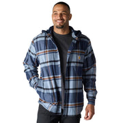 Carhartt 107011-I26 RF Relaxed Fit Flannel Lined Hooded Shirt Jacket for Men - Navy - 2XL