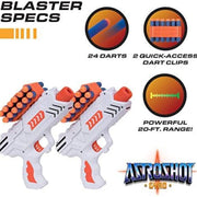 USA Toyz B3229 AstroShot Gyro Rotating Object Shooting Games, 2 Blaster and 24 Foam Darts,  Nerf Compatible