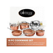 Gotham Steel 2691 Hammered Copper 10pc Cookware Set