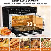Kitchen in the Box 32QT Digital Air Fryer Toaster Oven Combo, 21-in-1 Convection Oven with Rotisserie & Dehydrate