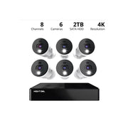 Night Owl CL-BT8D-8-26LSA 8 Channel Wired Bluetooth DVR w/ 6 Wired 4K UHD Spotlight Cameras & 2TB Hard Drive
