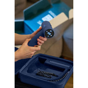 TINKR Cordless Brushless Power Drill, 12V, 30 Torque Settings, Dual Speed, LED Display, USB-C Rechargeable, Soft Grip, Midnight Blue, 18-Piece Multi-Bit Kit