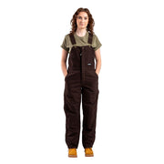 Berne Softstone Duck Insulated Bib Overalls for Ladies - Dark Brown - S - Tall