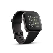 Fitbit FB507BKBK-FRCJK Versa 2 Health & Fitness Smartwatch with Heart Rate - Black/Carbon