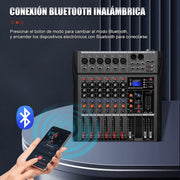 UNIFULL Audio Mixer 6 Channel Console Sound Board with 16 Digital Effects, Bluetooth Wireless Playback, USB MP3 Player, Balanced XLR and TRS Outputs, CT-60S