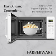 Farberware FMO11WEIWH 1.1 Cu. Ft. 1000-Watt Compact Microwave Oven, White
