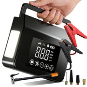 Hieha 4000A Peak 12V Car Jump Starter with 150 PSI Air Compressor, 15000mAh Power Bank, LED Flashlight, Black