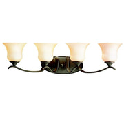Kichler Lighting Wedgeport 4-Light Vanity Light with Umber Etched Glass Shades, Olde Bronze Finish, Wall Mount, 31.75 in, 5287OZ