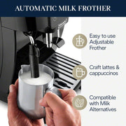 De'Longhi Magnifica Start Automatic Espresso Machine with Built-In Conical Burr Grinder, Manual Milk Frother, 3 One-Touch Recipes, Black, ECAM22022B