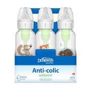 Dr. Brown's SB86014-WEB Natural Flow Options+ Anti-Colic Baby Bottles with Woodland Creatures, 6 pack 8 oz