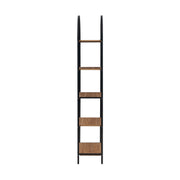 Mainstays MS1525004710001  5-Shelf Metal and Wood Open Bookcase with Arch-Style Top, Warm Walnut Finish