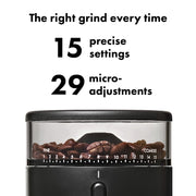OXO Brew Compact Conical Burr Coffee Grinder, Stainless Steel Burrs, Black, 50 Gram Capacity, 8720800