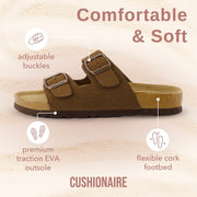 CUSHIONAIRE Women s Lane Cork Footbed Sandal with +Comfort