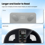 NEXPURE NEXPURE-CF580 Smart Digital Bathroom Scale, NEXPURE Smart Scale with 8-in-1 VA Display, BMI & 25 Health Metrics