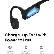 Shokz OpenComm2 Open-Ear Bone Conduction Headphones, Wireless Bluetooth Computer Headsets with Noise Canceling Mic and Mute Botton for Work, Call, Meeting, 16 Hours Talk Time for Mobile & PC