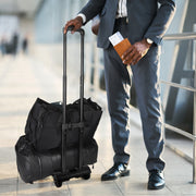G-Force Premium Folding Luggage Trolley with 37.5-Inch Telescoping Handle, 110lb Capacity, Wheeled Base, Built-In Bungee Cord, Black, 36046