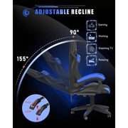 Bigzzia Gaming Chair, Ergonomic Video Game Chairs w/Pillow & Lumbar Support, Black/Green