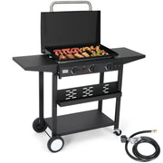 Warmounts 23'' 2 in 1 Portable Flat Table Top Grill with Lid