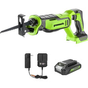 Greenworks RSG401 24V 1 Brushless Reciprocating Saw Kit With 2 AH Battery & Charger