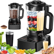 PRASKY Professional Countertop Blender, 1000W Motor, 53oz Glass Jar, Stainless Steel Insulated Cup, 7 Speeds, Variable Speed Control