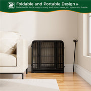 Yaheetech Metal Dog Playpen, 24.2 in Tall, 8 Panels, Black Steel, TLer4e0001