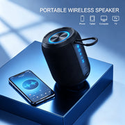 Avoben Portable Waterproof Speaker, Dynamic Beat-Synced Light Show, IPX5, Bluetooth 5.3, 15-Hour Playtime, TWS Stereo Pairing, Black, HQKJ