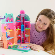 Mattel Polly Pocket Gelato House Playset, Ice Cream Cone Design, Four Floors with Elevator, 2 Micro Dolls, 25+ Accessories, Multicolor