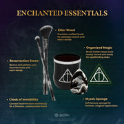 Profusion Cosmetics Harry Potter Deathly Hallows Blend Makeup Brush and Sponge Set, 5-Piece
