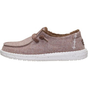 HEYDUDE Wendy Wool Cozy Women's Slip-On Loafers, Wool Upper with Faux Sherpa Lining, Lightweight Flexible Sole, Walnut, 44272-267
