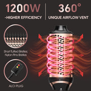 Nicebay Hair Dryer Brush, Oval Hot Air Styling Tool with Negative Ion Technology, Multi-Temperature Settings, Detachable Design, Black
