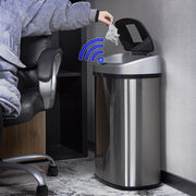 BestOffice TC-1350-SS-13G Touch Free Sensor Stainless Steel Kitchen Garbage Can, 13.2 gal