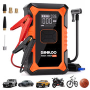 GOOLOO A3X Car Jump Starter with 3000A Peak Current, 150 PSI Cordless Air Compressor, USB Power Bank, LED Flashlight for 9.0L Gas and 6.5L Diesel Engines