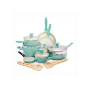 Green Pan Greenpan Rio Ceramic 16-Pc. Aluminum Cookware Set - TURQUOISE ONE SIZE
