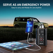 NEXPOW Tire Inflator Portable Air Compressor, 150 PSI, Dual-Screen Display, Rechargeable Battery, Compact Wireless Design