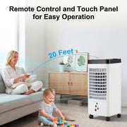 Yuyongr Portable Air Conditioner 3-in-1 Evaporative Cooler Fan with 6L Pull-Out Water Tank, 3 Speeds, 4 Modes, 120 Oscillation, 7-Hour Timer, White, H484188AIRFAN
