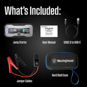Westinghouse Portable 10,000mAh Jump Starter & Power 10,000mAh Bank
