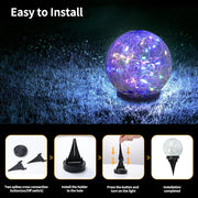 Mehoom Solar Globe Lights Outdoor, 4 Pack, 30 LED Cracked Glass, Waterproof IP65, Warm Yellow, Garden Patio Yard Landscape Lighting