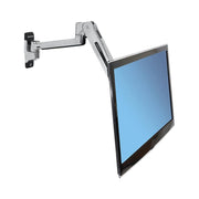 Ergotron LX Sit-Stand Wall Mount LCD Arm, Articulating Monitor Mount for Screens Up to 42 in, Supports 7 to 25 lbs, Polished Aluminum, 45-353-026