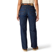 Carhartt Women's The Carpenter Lined Jean, Fleece Lined, Downpour Blue, Size 14, Mid-Rise, Loose Fit, Durable Stretch Denim, 107119