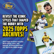 Topps 2025 Archives Baseball Value Box, 56 Trading Cards, 7 Packs, Exclusive Black Foilboard Parallels and Insert Cards, 95126919149