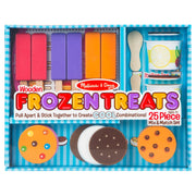 Melissa & Doug 50650 24 Pcs Wooden Frozen Treats Ice Cream Play Set - Play Food & Accessories