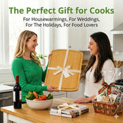 Greener Chef Organic Bamboo Cutting Board, Extra Large 18 in, Reversible with Juice Groove, Eco-Friendly