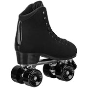 Roller Derby Pacer Slider Outdoor Roller Skates, Black Suede, Aluminum Chassis, 65mm Kemistry Glide Wheels, Bevo Silver-5 Bearings, Lace-Up, Unisex Adult M07/W08, P227BK08