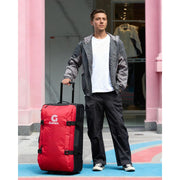 Gonex 30-Inch Large Rolling Duffel Bag, Water Repellent Nylon and Oxford Fabric, 90L Capacity, Lightweight Travel Luggage with TSA Lock and Telescopic Handle, Red