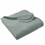 Better Homes & Gardens BH8444409622-01 Green Embroidered Paisley Medallion Cotton Quilt with Scalloped Edge, Full/Queen