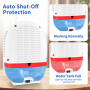 HopePow 2-Pint Dehumidifier for Small Rooms, Remote Control, LED Humidity Display, Ultra Quiet, Energy Efficient, 1000 Sq Ft Coverage, Red, 05W312