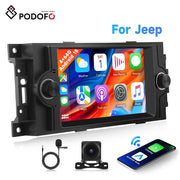 Podofo Android Car Stereo 6.2-Inch HD Touchscreen, 4-Core Processor, 4GB RAM, 64GB Storage, Wireless Carplay, Bluetooth, GPS Navigation for Dodge Ram 1500 06-08, Chrysler 300C 05-07, PT Cruiser, Jeep Grand Cherokee